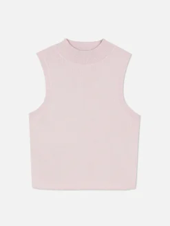 Hauts Et T-Shirts|Primark Débardeur Court à Col Montant Rose