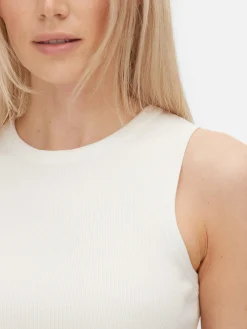 Hauts Et T-Shirts|Primark Débardeur Court Côtelé Ivoire