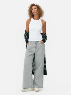 Hauts Et T-Shirts|Primark Débardeur Côtelé à Dos Nageur Blanc