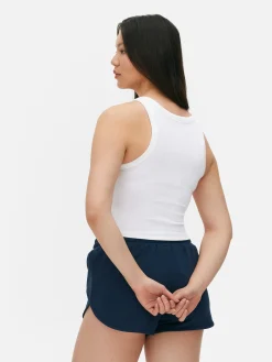 Hauts Et T-Shirts|Primark Débardeur Côtelé à Dos Nageur Blanc