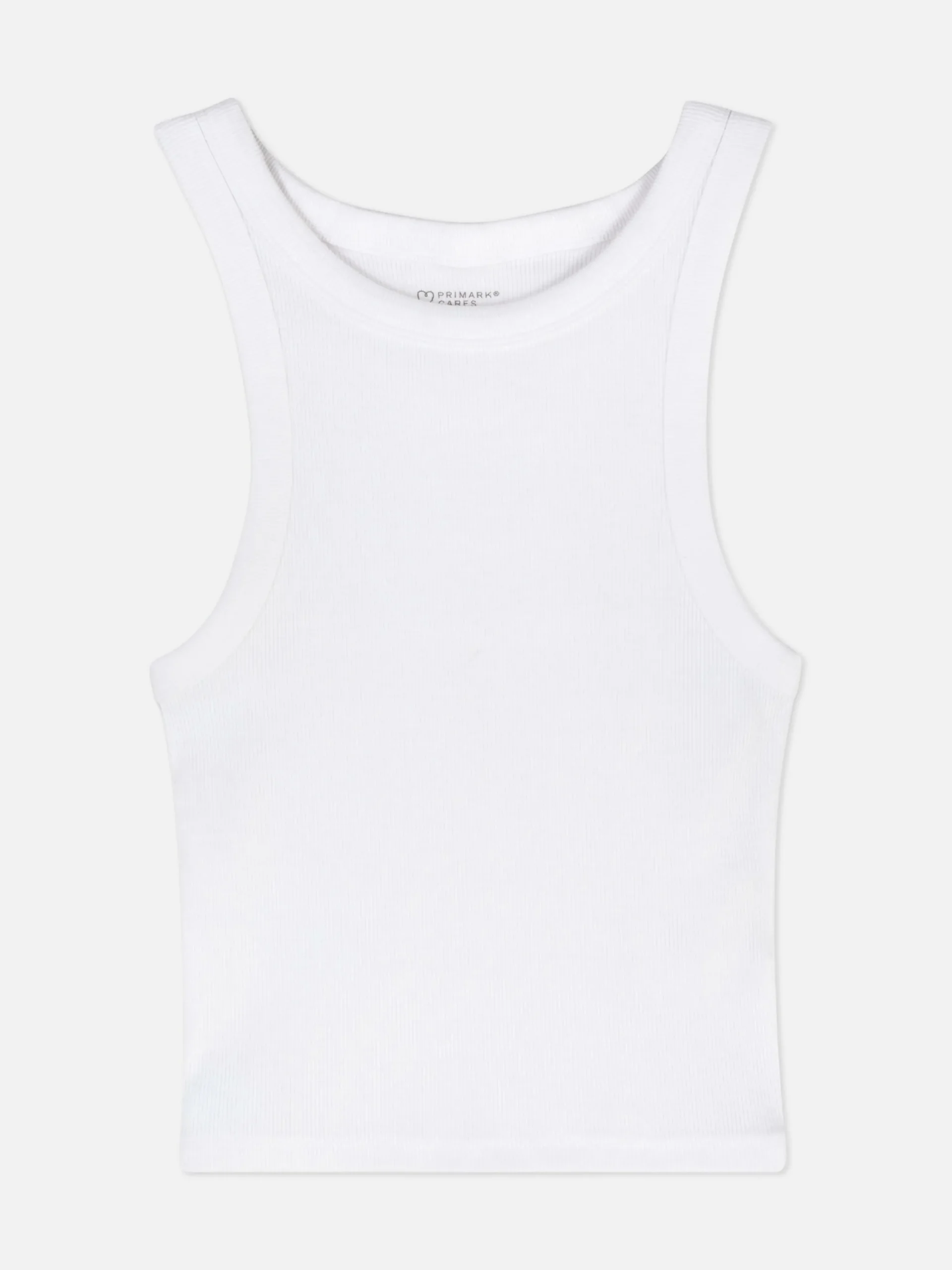 Hauts Et T-Shirts|Primark Débardeur Côtelé à Dos Nageur Blanc