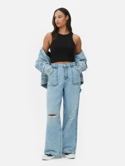 Hauts Et T-Shirts|Primark Débardeur Côtelé à Dos Nageur Noir