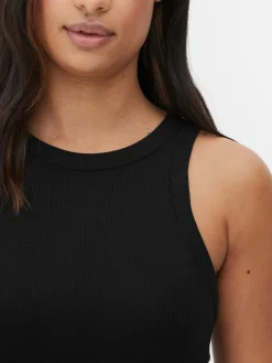 Hauts Et T-Shirts|Primark Débardeur Côtelé à Dos Nageur Noir