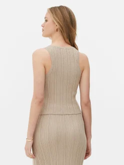 Hauts Et T-Shirts|Primark Débardeur Côtelé à Dos Nageur Grège