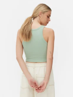 Hauts Et T-Shirts|Primark Débardeur Côtelé à Dos Nageur Vert clair