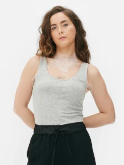 Hauts Et T-Shirts|Primark Débardeur Décolleté En Tissu Stretch Gris chiné