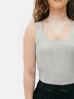 Hauts Et T-Shirts|Primark Débardeur Décolleté En Tissu Stretch Gris chiné