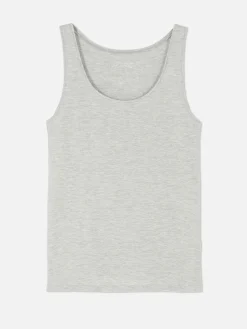 Hauts Et T-Shirts|Primark Débardeur Décolleté En Tissu Stretch Gris chiné