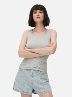 Hauts Et T-Shirts|Primark Débardeur Décolleté En Tissu Stretch Gris chiné