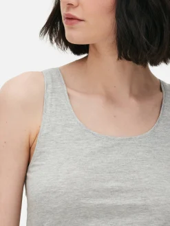 Hauts Et T-Shirts|Primark Débardeur Décolleté En Tissu Stretch Gris chiné