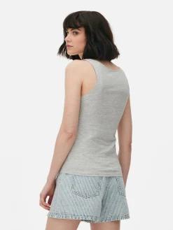 Hauts Et T-Shirts|Primark Débardeur Décolleté En Tissu Stretch Gris chiné