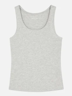 Hauts Et T-Shirts|Primark Débardeur Décolleté En Tissu Stretch Gris chiné