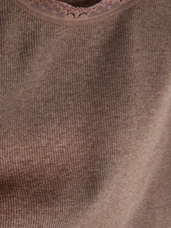 Hauts De Pyjama|Primark Débardeur De Nuit Avec Finitions En Dentelle Marron