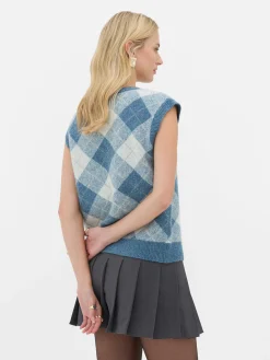 Pulls Et Gilets|Primark Débardeur En Maille à Losanges Rita Ora à Coordonner Bleu