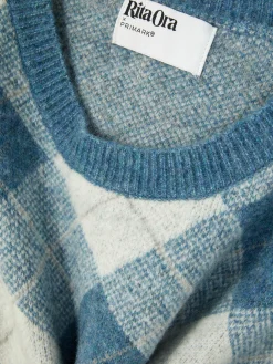 Pulls Et Gilets|Primark Débardeur En Maille à Losanges Rita Ora à Coordonner Bleu