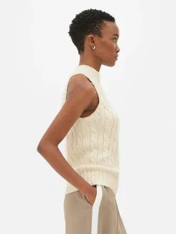 Hauts Et T-Shirts|Primark Débardeur En Maille Torsadée Ivoire