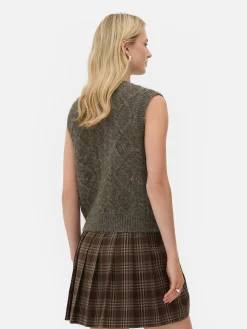 Pulls Et Gilets|Primark Débardeur En Maille Torsadée Rita Ora Chocolat