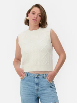 Pulls Et Gilets|Primark Débardeur En Maille Torsadée Rita Ora Ivoire