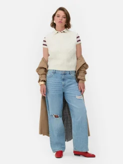 Pulls Et Gilets|Primark Débardeur En Maille Torsadée Rita Ora Ivoire