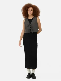 Hauts Et T-Shirts|Primark Débardeur Noué Sur Le Devant Gris