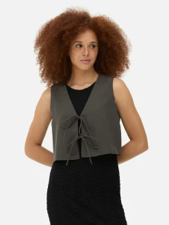 Hauts Et T-Shirts|Primark Débardeur Noué Sur Le Devant Gris