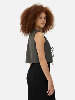 Hauts Et T-Shirts|Primark Débardeur Noué Sur Le Devant Gris