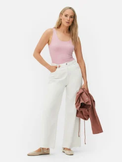 Hauts Et T-Shirts|Primark Débardeur Stretch Décolleté Essential Rose clair
