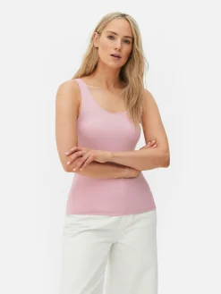 Hauts Et T-Shirts|Primark Débardeur Stretch Décolleté Essential Rose clair