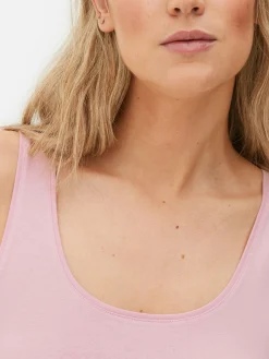 Hauts Et T-Shirts|Primark Débardeur Stretch Décolleté Essential Rose clair