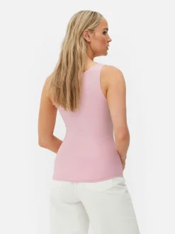 Hauts Et T-Shirts|Primark Débardeur Stretch Décolleté Essential Rose clair