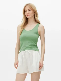Hauts Et T-Shirts|Primark Débardeur Stretch Décolleté Essential Vert