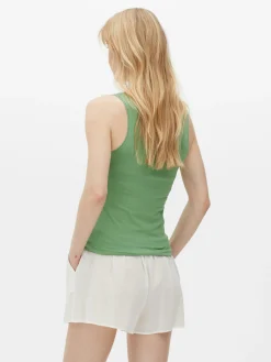 Hauts Et T-Shirts|Primark Débardeur Stretch Décolleté Essential Vert