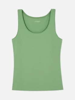 Hauts Et T-Shirts|Primark Débardeur Stretch Décolleté Essential Vert