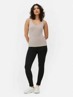 Hauts Et T-Shirts|Primark Débardeur Stretch Décolleté Essential Grège