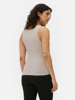 Hauts Et T-Shirts|Primark Débardeur Stretch Décolleté Essential Grège