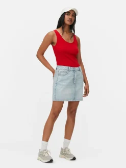Hauts Et T-Shirts|Primark Débardeur Stretch Décolleté Essential Rouge