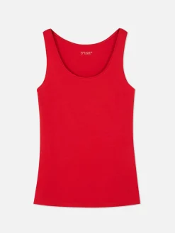Hauts Et T-Shirts|Primark Débardeur Stretch Décolleté Essential Rouge