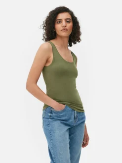 Hauts Et T-Shirts|Primark Débardeur Stretch Essential Kaki