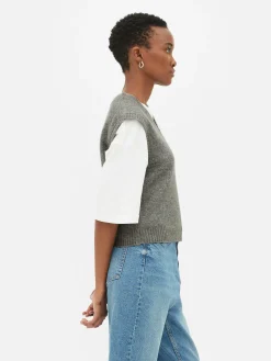 Pulls Et Gilets|Primark Débardeur Tricoté à Col En V Gris