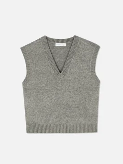 Pulls Et Gilets|Primark Débardeur Tricoté à Col En V Gris