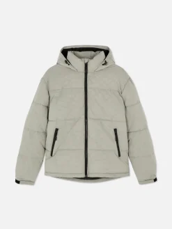 Manteaux Et Vestes|Primark Doudoune à Carreaux Gris clair