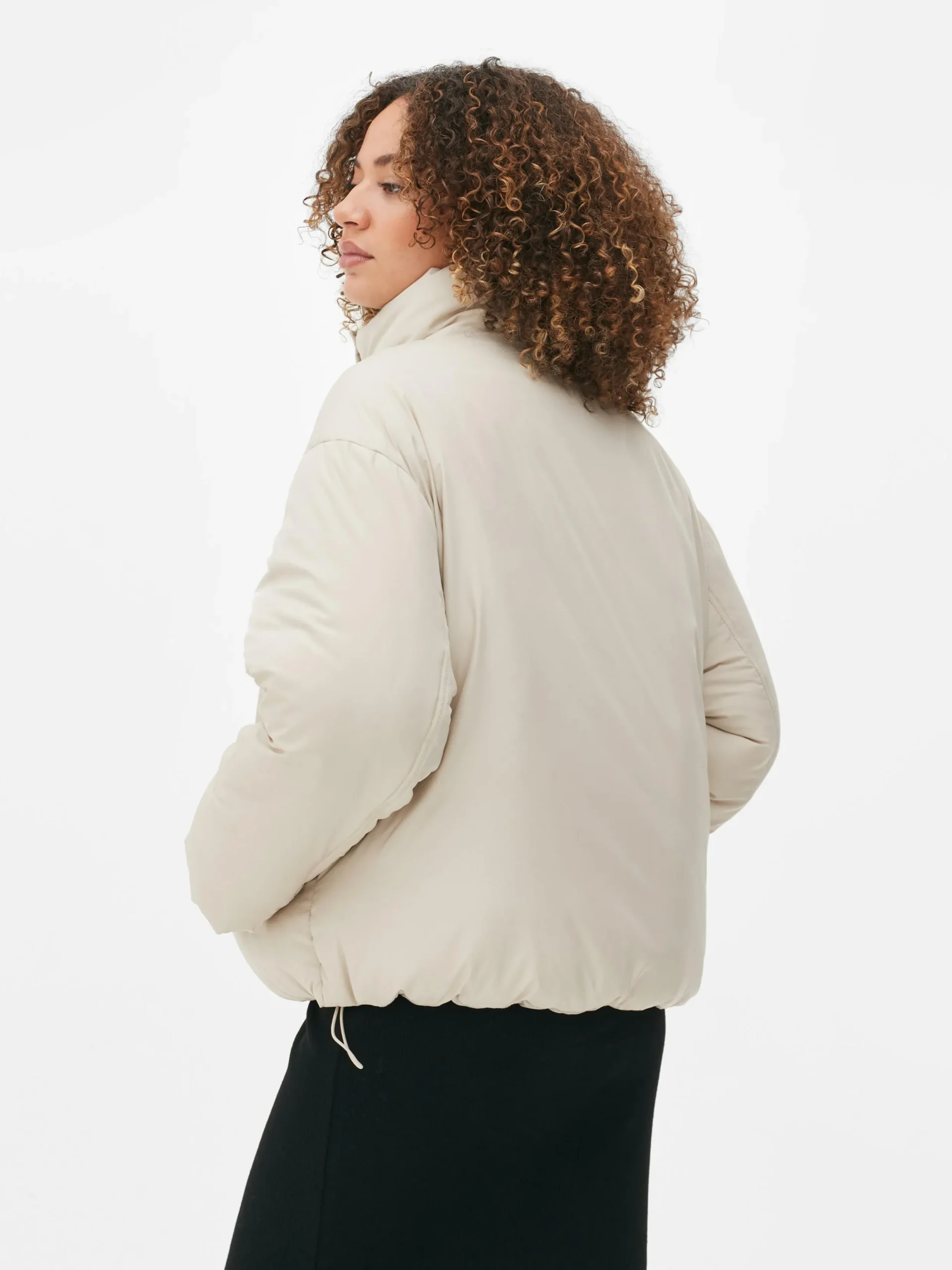 Manteaux Et Vestes|Primark Doudoune à Col Cheminée Grège