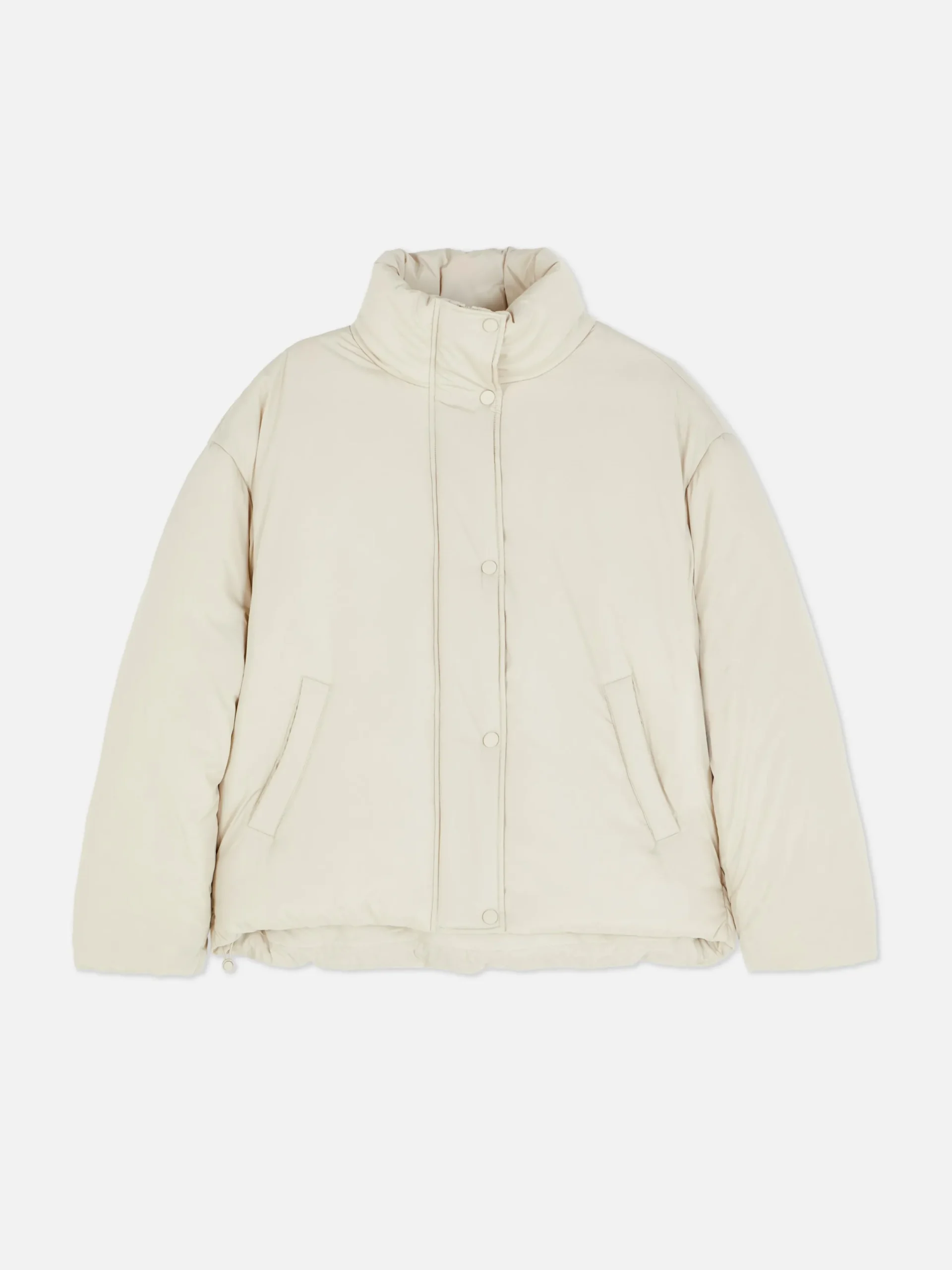 Manteaux Et Vestes|Primark Doudoune à Col Cheminée Grège