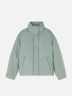 Manteaux Et Vestes|Primark Doudoune à Col Cheminée Vert