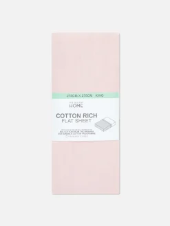 Draps Et Taies D'Oreillers|Primark Drap Plat King Size Rose clair