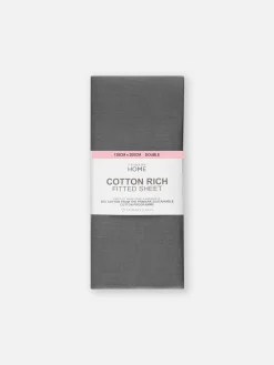 Housses De Couette Et Parures De Lit|Primark Drap-housse Lit Double En Coton Majoritaire Gris foncé