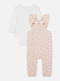 Ensembles Et Tenues|Ensembles Et Tenues|Primark Ensemble Body En Pointelle Et Salopette à Fleurs Rose clair