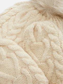 Chapeaux Et Mitaines|Primark Ensemble Bonnet Et Moufles En Maille Torsadée Écru