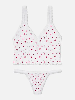 Ensembles Lingerie|Primark Ensemble Caraco Et String En Pointelle à Motifs Sans Couture Blanc