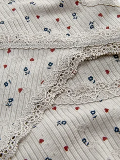 Ensembles Lingerie|Primark Ensemble Caraco Et String En Pointelle à Motifs Sans Couture Gris